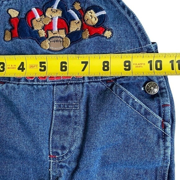 Baby’s Vintage Denim Overalls Blue Football Rugby Touchdown Embroidery Sz 6-9 mo - Picture 16 of 16